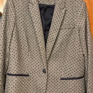 Tommy Hilfiger Gray with Navy Dot Patterned Blazer